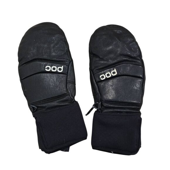 POC Palm X Mitten Gloves Men's Small Black Leather Hook & Loop Warm Waterproof - Picture 1 of 6